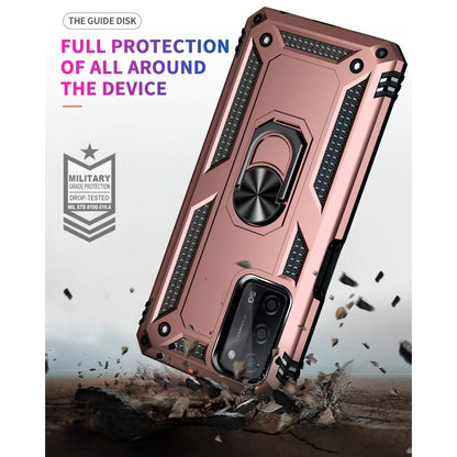 For OPPO A55 5G Shockproof TPU + PC Protective Case with 360 Degree Rotating Holder(Rose Gold) by buy2fix