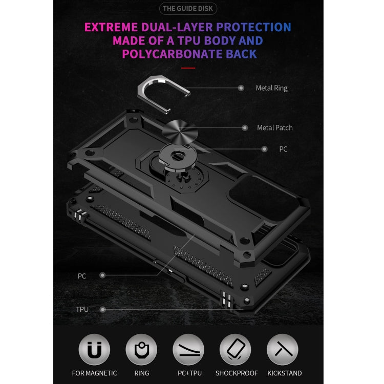 For OPPO A55 5G Shockproof TPU + PC Protective Case with 360 Degree Rotating Holder(Black) by buy2fix