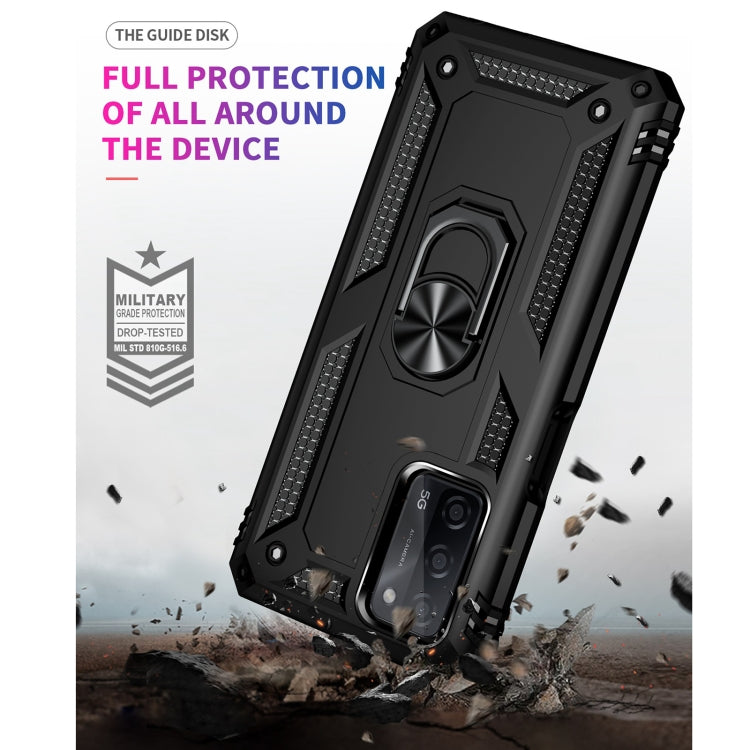 For OPPO A55 5G Shockproof TPU + PC Protective Case with 360 Degree Rotating Holder(Black) by buy2fix