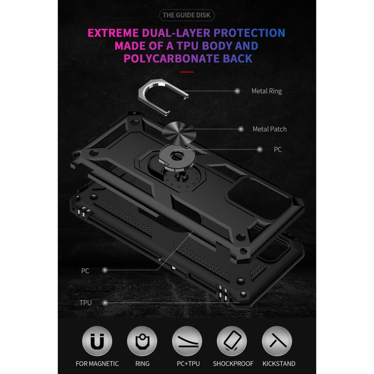 For OPPO A74 4G / F19 Shockproof TPU + PC Protective Case with 360 Degree Rotating Holder(Black) by buy2fix