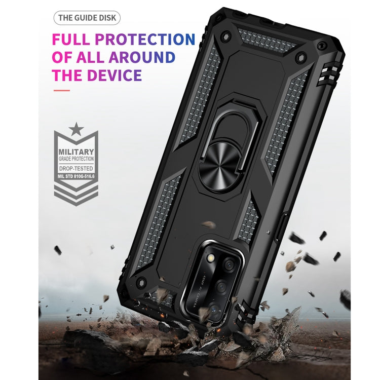 For OPPO A74 4G / F19 Shockproof TPU + PC Protective Case with 360 Degree Rotating Holder(Black) by buy2fix