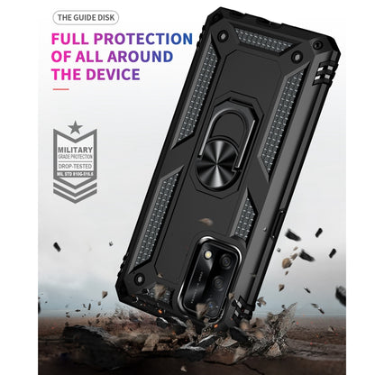 For OPPO A74 4G / F19 Shockproof TPU + PC Protective Case with 360 Degree Rotating Holder(Black) by buy2fix