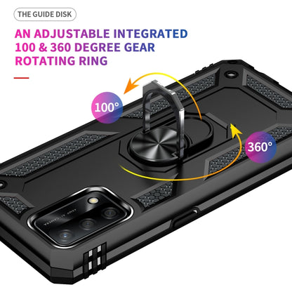 For OPPO A74 4G / F19 Shockproof TPU + PC Protective Case with 360 Degree Rotating Holder(Black) by buy2fix