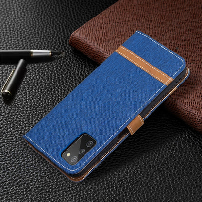 For Samsung Galaxy A03s 164mm Color Matching Denim Texture Horizontal Flip Leather Case with Holder & Card Slots & Wallet & Lanyard(Royal Blue) by buy2fix