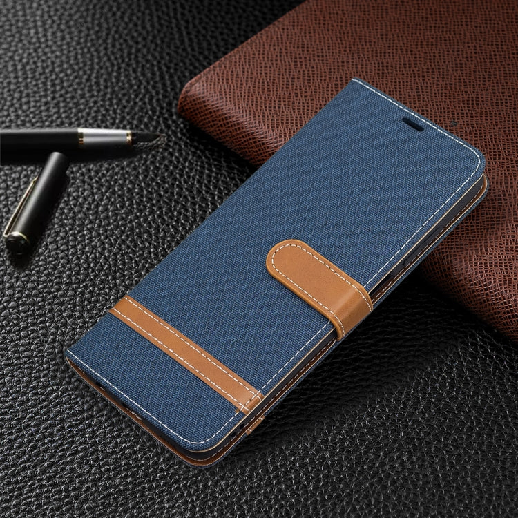 For Samsung Galaxy A03s 164mm Color Matching Denim Texture Horizontal Flip Leather Case with Holder & Card Slots & Wallet & Lanyard(Dark Blue) by buy2fix