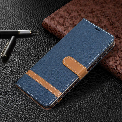 For Samsung Galaxy A03s 164mm Color Matching Denim Texture Horizontal Flip Leather Case with Holder & Card Slots & Wallet & Lanyard(Dark Blue) by buy2fix