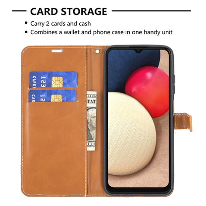 For Samsung Galaxy A03s 164mm Color Matching Denim Texture Horizontal Flip Leather Case with Holder & Card Slots & Wallet & Lanyard(Grey) by buy2fix