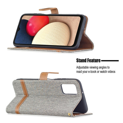 For Samsung Galaxy A03s 164mm Color Matching Denim Texture Horizontal Flip Leather Case with Holder & Card Slots & Wallet & Lanyard(Grey) by buy2fix