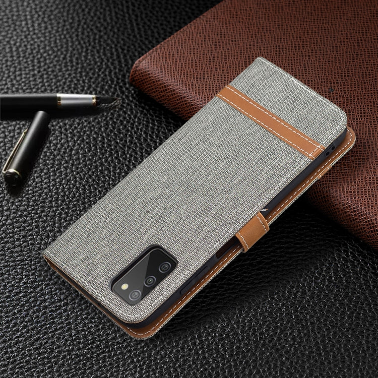 For Samsung Galaxy A03s 164mm Color Matching Denim Texture Horizontal Flip Leather Case with Holder & Card Slots & Wallet & Lanyard(Grey) by buy2fix