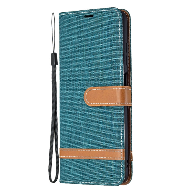 For Samsung Galaxy A03s 164mm Color Matching Denim Texture Horizontal Flip Leather Case with Holder & Card Slots & Wallet & Lanyard(Green) by buy2fix