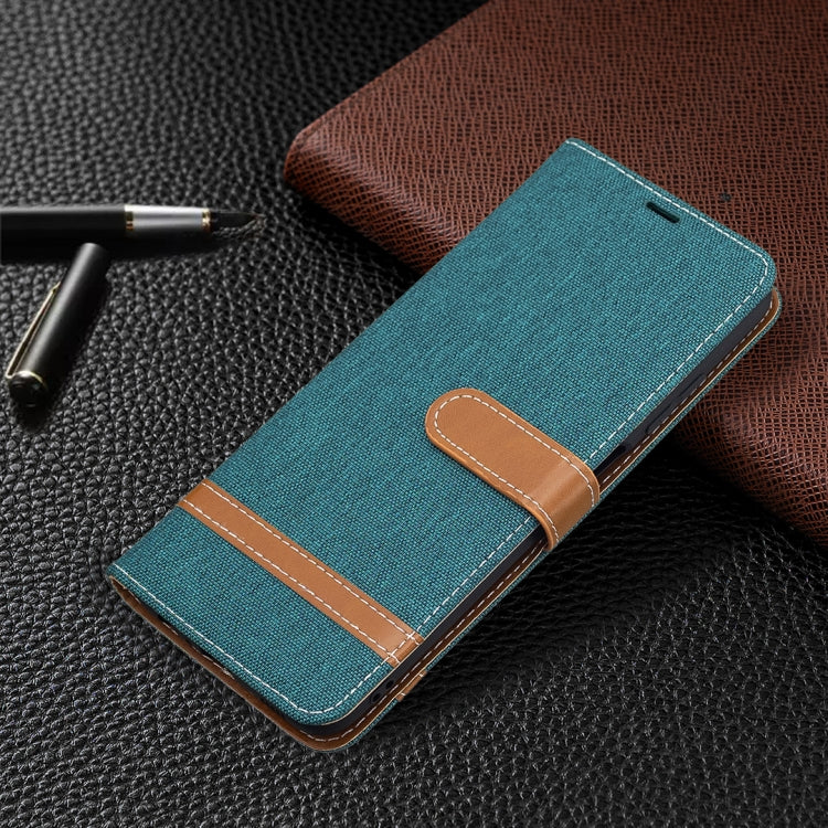 For Samsung Galaxy A03s 164mm Color Matching Denim Texture Horizontal Flip Leather Case with Holder & Card Slots & Wallet & Lanyard(Green) by buy2fix