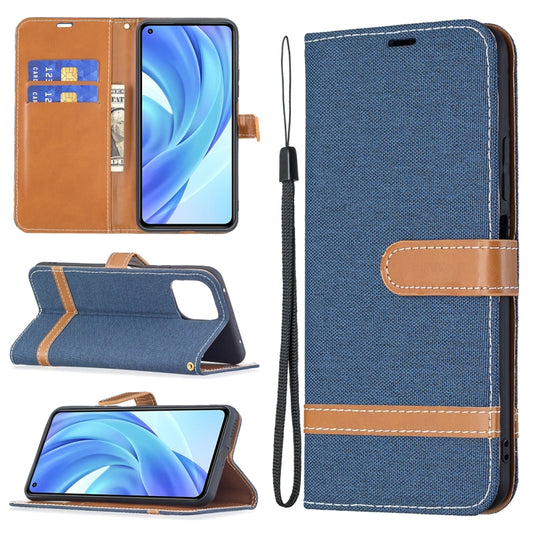 For Xiaomi Mi 11 Lite Color Matching Denim Texture Horizontal Flip Leather Case with Holder & Card Slots & Wallet & Lanyard(Dark Blue) - Xiaomi Cases by buy2fix | Online Shopping UK | buy2fix