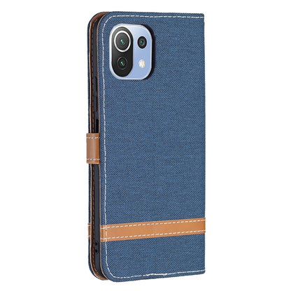 For Xiaomi Mi 11 Lite Color Matching Denim Texture Horizontal Flip Leather Case with Holder & Card Slots & Wallet & Lanyard(Dark Blue) - Xiaomi Cases by buy2fix | Online Shopping UK | buy2fix