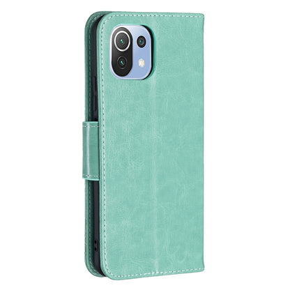 For Xiaomi Mi 11 Lite Embossing Two Butterflies Pattern Horizontal Flip PU Leather Case with Holder & Card Slot & Wallet & Lanyard(Green) - Xiaomi Cases by buy2fix | Online Shopping UK | buy2fix
