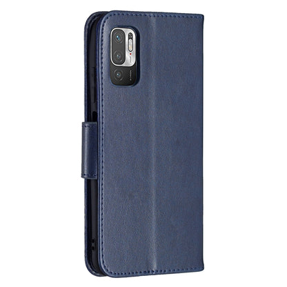 For Xiaomi Poco M3 Pro / Redmi Note 10 5G Embossing Two Butterflies Pattern Horizontal Flip PU Leather Case with Holder & Card Slot & Wallet & Lanyard(Blue) - Xiaomi Cases by buy2fix | Online Shopping UK | buy2fix