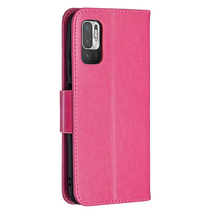 For Xiaomi Poco M3 Pro / Redmi Note 10 5G Embossing Two Butterflies Pattern Horizontal Flip PU Leather Case with Holder & Card Slot & Wallet & Lanyard(Rose Red) - Xiaomi Cases by buy2fix | Online Shopping UK | buy2fix