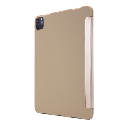 For iPad Pro 11 2022 / 2021 3-folding Horizontal Flip PU Leather + Honeycomb TPU Shockproof Tablet Case with Holder(Champagne Gold) - iPad Pro 11 (2022/2021) Cases by buy2fix | Online Shopping UK | buy2fix