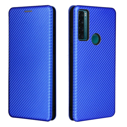 For TCL 20 SE Carbon Fiber Texture Horizontal Flip TPU + PC + PU Leather Case with Card Slot(Blue) - TCL by buy2fix | Online Shopping UK | buy2fix