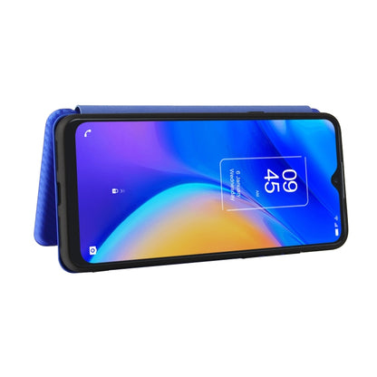 For TCL 20 SE Carbon Fiber Texture Horizontal Flip TPU + PC + PU Leather Case with Card Slot(Blue) - TCL by buy2fix | Online Shopping UK | buy2fix