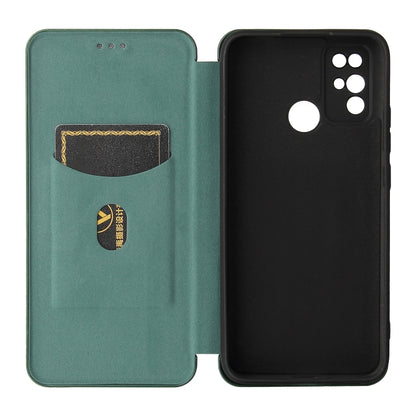 For Doogee X96 Pro Carbon Fiber Texture Horizontal Flip TPU + PC + PU Leather Case with Card Slot(Green) - More Brand by buy2fix | Online Shopping UK | buy2fix