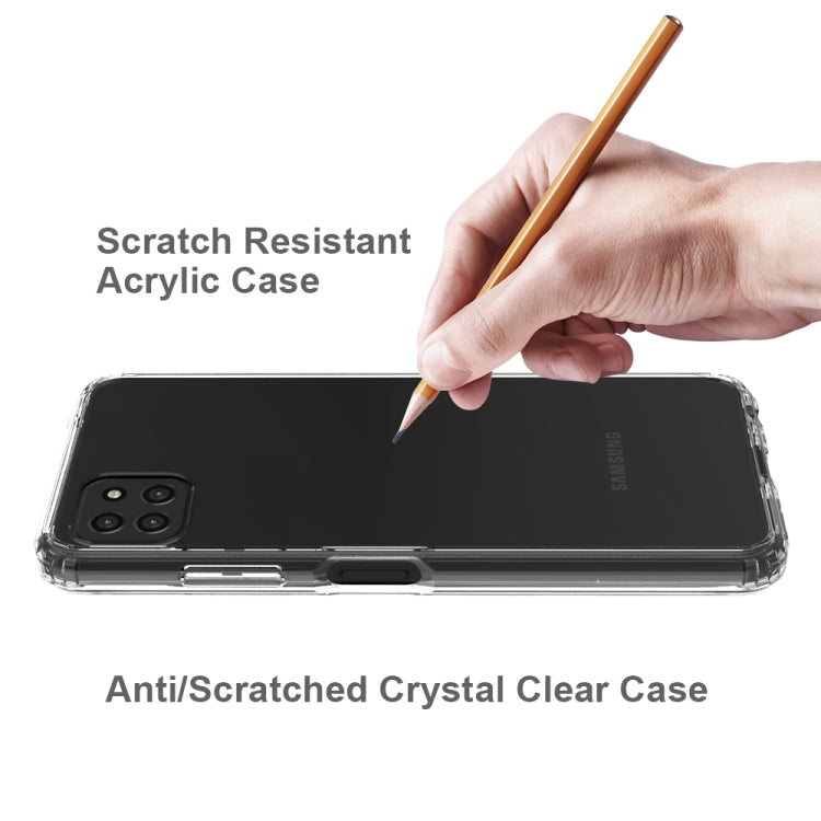 For Samsung Galaxy A22 5G Shockproof Scratchproof TPU + Acrylic Protective Case(Transparent) by buy2fix