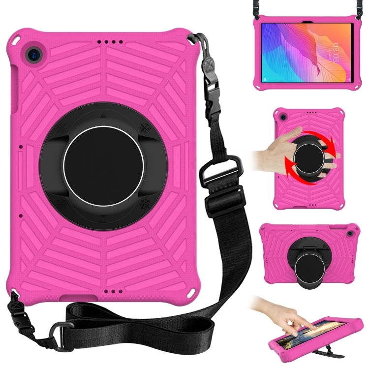 For Huawei MatePad T 10 / T 10s Spider King EVA Protective Case with Adjustable Shoulder Strap & Holder(Rose Red) - Huawei by buy2fix | Online Shopping UK | buy2fix