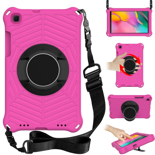 For Samsung Galaxy Tab A 8.0 2019 SM-T290 / SM-T295 Spider King EVA Protective Case with Adjustable Shoulder Strap & Holder(Rose Red)