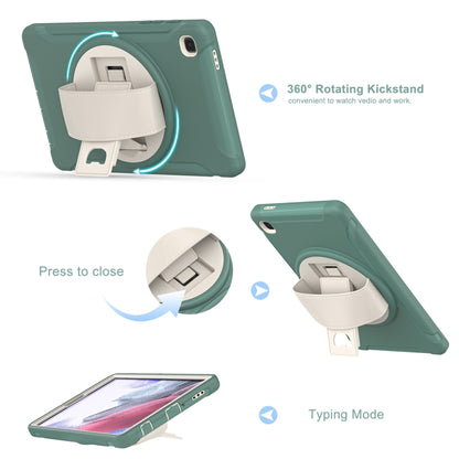 For Samsung Galaxy A7 Lite T220 / T225 360 Degree Rotation PC + TPU Protective Case with Holder & Hand-strap(Jade Green) - Tab A7 Lite T220 / T225 by buy2fix | Online Shopping UK | buy2fix