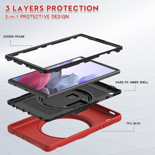 For Samsung Galaxy A7 Lite T220 / T225 360 Degree Rotation PC + TPU Protective Case with Holder & Hand-strap(Red) - Tab A7 Lite T220 / T225 by buy2fix | Online Shopping UK | buy2fix