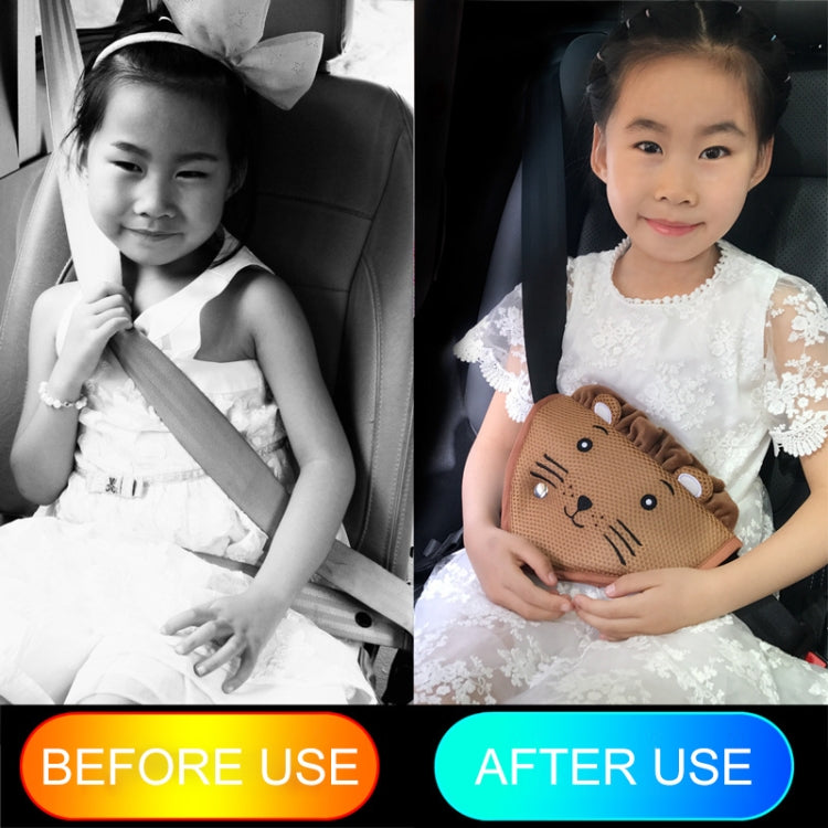 Car Child Seat Belt Adjusting and Fixing Device Buttons Seat Belt Anti-strangulation Shoulder Cover, Style:Flannel Fabric Ladybug by buy2fix