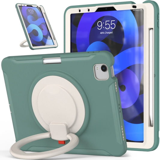 Shockproof TPU + PC Tablet Case with 360 Degree Rotation Grip Holder & Pen Slot For iPad Air 4 10.9 / Pro 11 2022 / 2021 / 2020 / 2018(Emmerald Green) by buy2fix