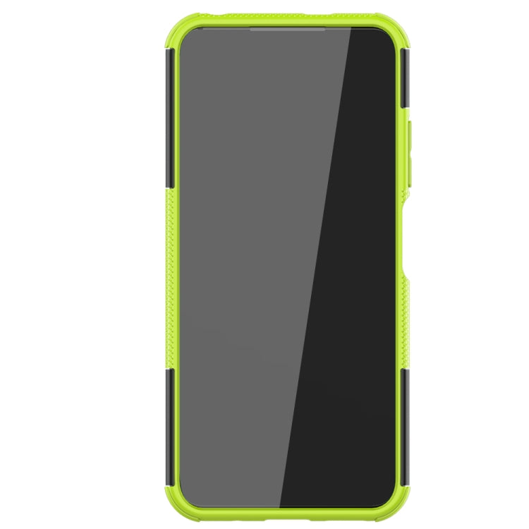For Xiaomi Redmi Note 10 5G Tire Texture Shockproof TPU+PC Protective Case with Holder(Green) - Xiaomi Cases by buy2fix | Online Shopping UK | buy2fix