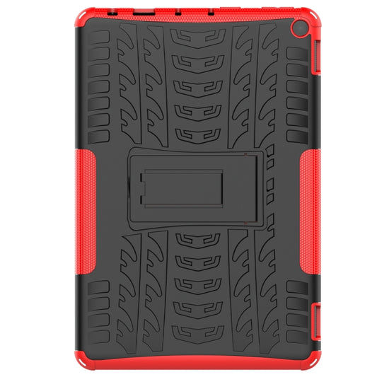 For Amazon Fire HD 10 2021 Tire Texture Shockproof TPU+PC Protective Case with Holder(Red) - Amazon by buy2fix | Online Shopping UK | buy2fix