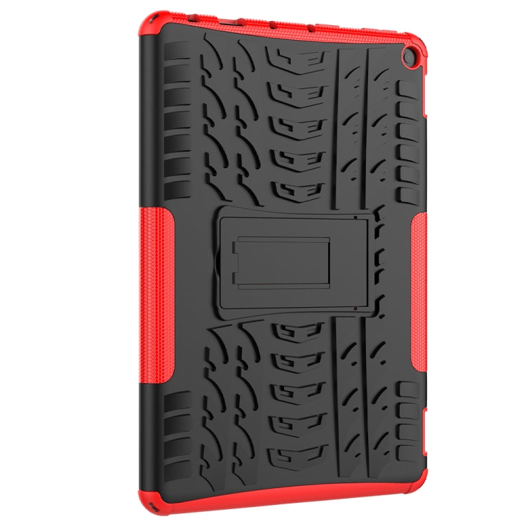 For Amazon Fire HD 10 2021 Tire Texture Shockproof TPU+PC Protective Case with Holder(Red) by buy2fix