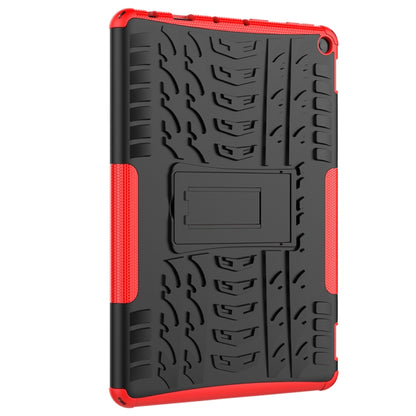 For Amazon Fire HD 10 2021 Tire Texture Shockproof TPU+PC Protective Case with Holder(Red) by buy2fix