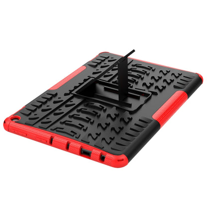 For Amazon Fire HD 10 2021 Tire Texture Shockproof TPU+PC Protective Case with Holder(Red) by buy2fix