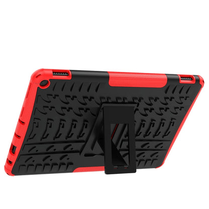 For Amazon Fire HD 10 2021 Tire Texture Shockproof TPU+PC Protective Case with Holder(Red) by buy2fix