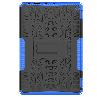 For Amazon Fire HD 10 2021 Tire Texture Shockproof TPU+PC Protective Case with Holder(Blue) by buy2fix