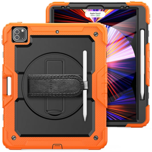 For iPad Pro 12.9 2022 / 2021 / 2020 / 2018 Shockproof Colorful Silicone + PC Protective Tablet Case with Holder & Shoulder Strap & Hand Strap & Pen Slot(Orange Silicone) - iPad Pro 12.9 (2022/2021) Cases by buy2fix | Online Shopping UK | buy2fix