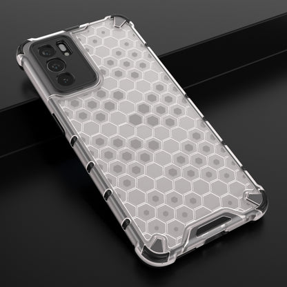 For OPPO Reno6 5G Shockproof Honeycomb PC + TPU Protective Case(White) by buy2fix