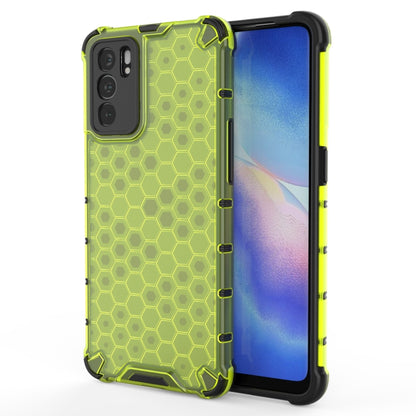 For OPPO Reno6 5G Shockproof Honeycomb PC + TPU Protective Case(Green) by buy2fix