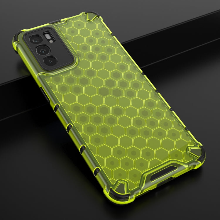 For OPPO Reno6 5G Shockproof Honeycomb PC + TPU Protective Case(Green) by buy2fix