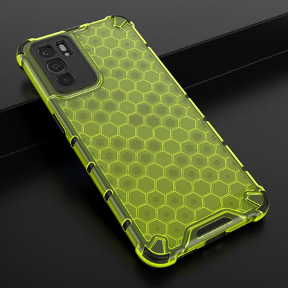 For OPPO Reno6 5G Shockproof Honeycomb PC + TPU Protective Case(Green) by buy2fix