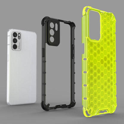 For OPPO Reno6 5G Shockproof Honeycomb PC + TPU Protective Case(Blue) by buy2fix