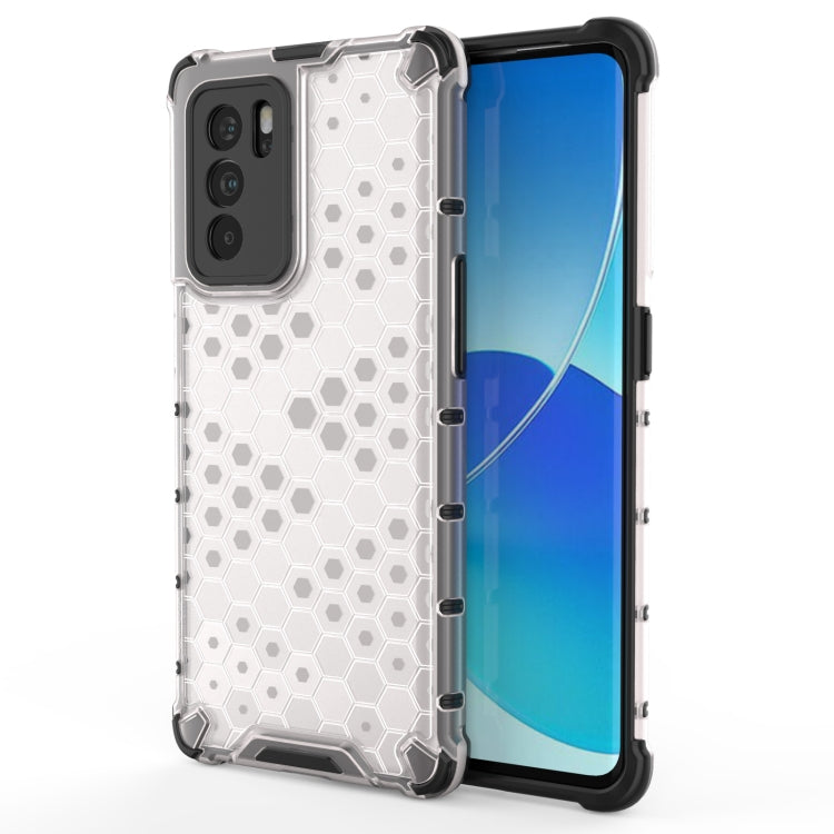 For OPPO Reno6 Pro 5G Shockproof Honeycomb PC + TPU Protective Case(White) by buy2fix