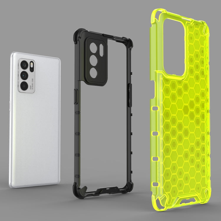 For OPPO Reno6 Pro 5G Shockproof Honeycomb PC + TPU Protective Case(White) by buy2fix