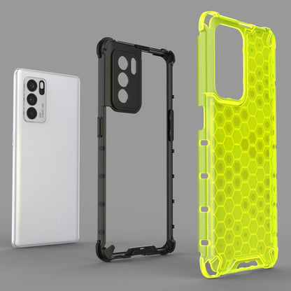 For OPPO Reno6 Pro 5G Shockproof Honeycomb PC + TPU Protective Case(White) by buy2fix
