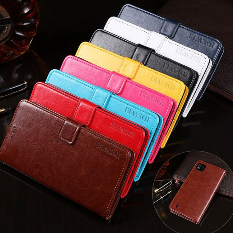 For Wiko Y62 idewei Crazy Horse Texture Horizontal Flip Leather Case with Holder & Card Slots & Wallet(Blue) - More Brand by idewei | Online Shopping UK | buy2fix