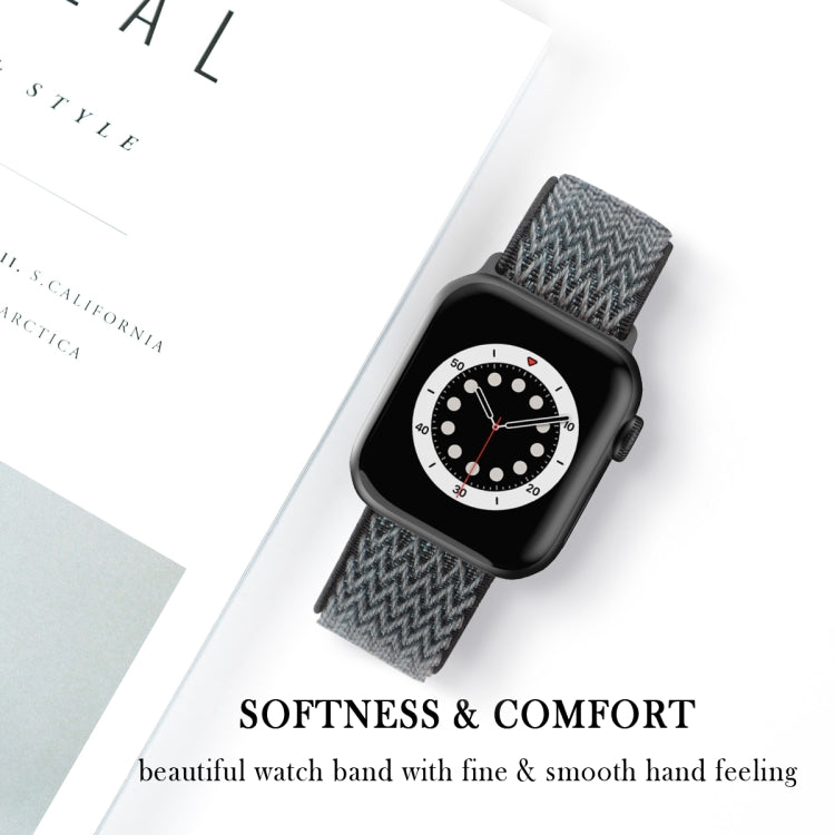 Wave Texture Nylon Watch Band For Apple Watch Ultra 49mm&Watch Ultra 2 49mm / Series 9&8&7 45mm / SE 3&SE 2&6&SE&5&4 44mm / 3&2&1 42mm(Storm Grey) by buy2fix