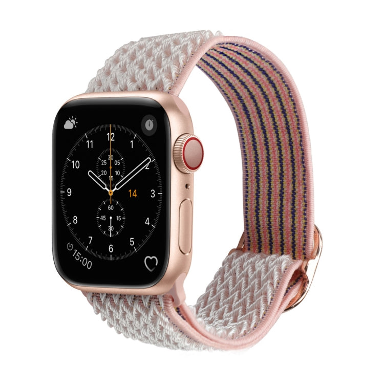 Wave Texture Nylon Watch Band For Apple Watch Ultra 49mm&Watch Ultra 2 49mm / Series 9&8&7 45mm / SE 3&SE 2&6&SE&5&4 44mm / 3&2&1 42mm(Sand Pink) by buy2fix